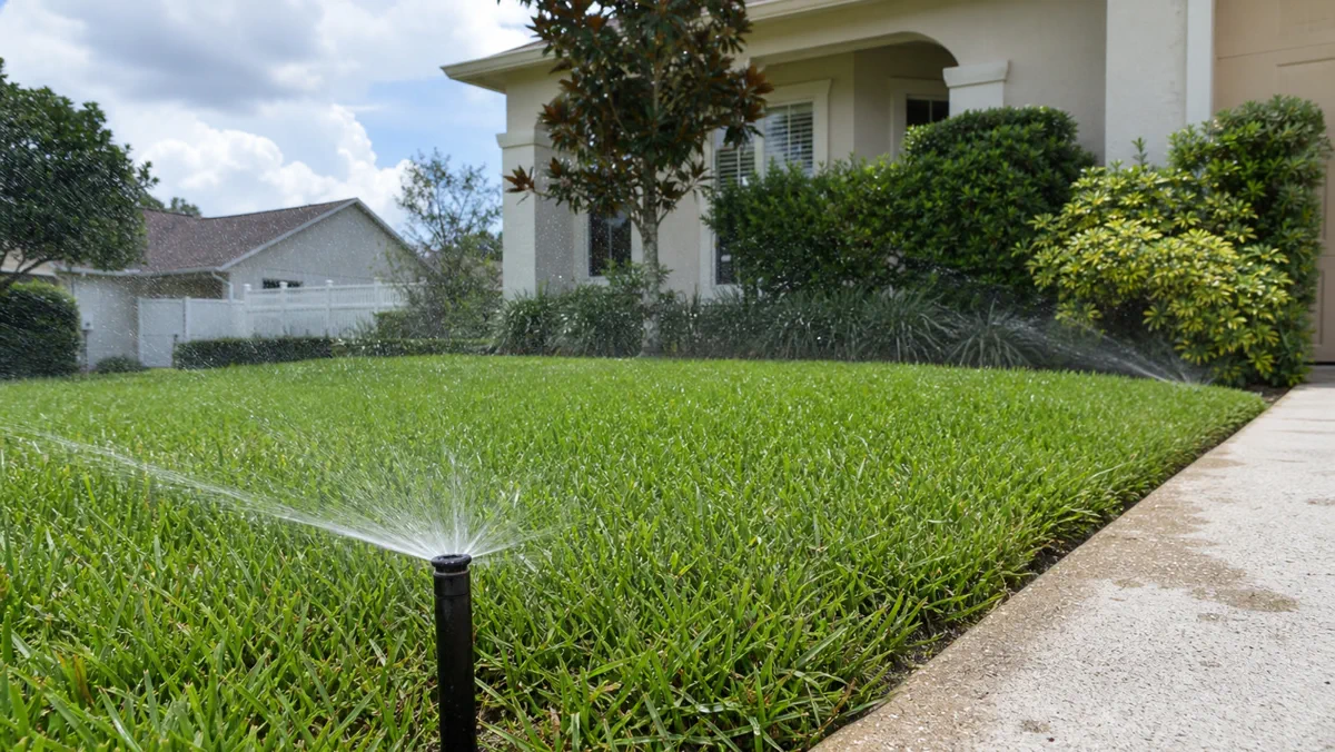 Healthy lawn coverage after sprinkler repair in a Winter Garden yard