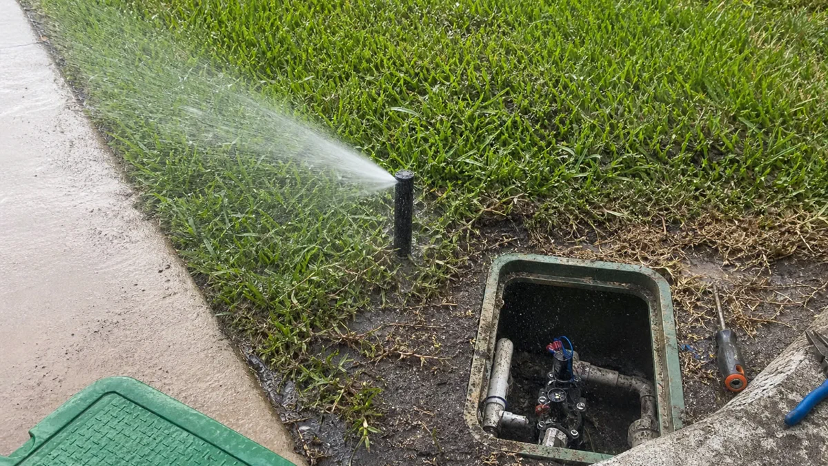 Irrigation zone test running during a repair diagnosis